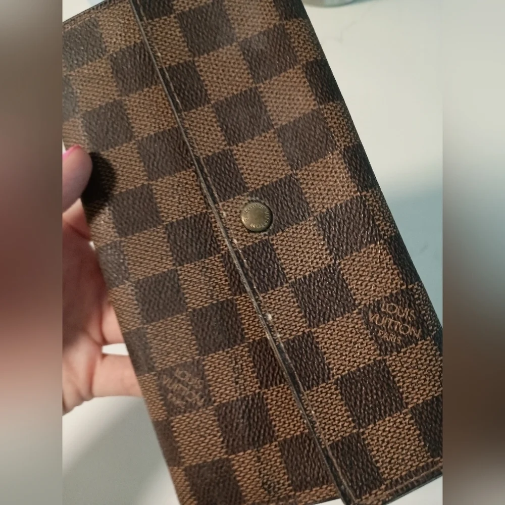 Authentic Louis Vuitton Damier Ebene Josephine Long Bifold Wallet